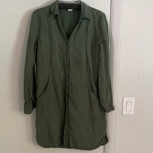 Lucky Brand Olive Green Button-Front Shirt Jacket